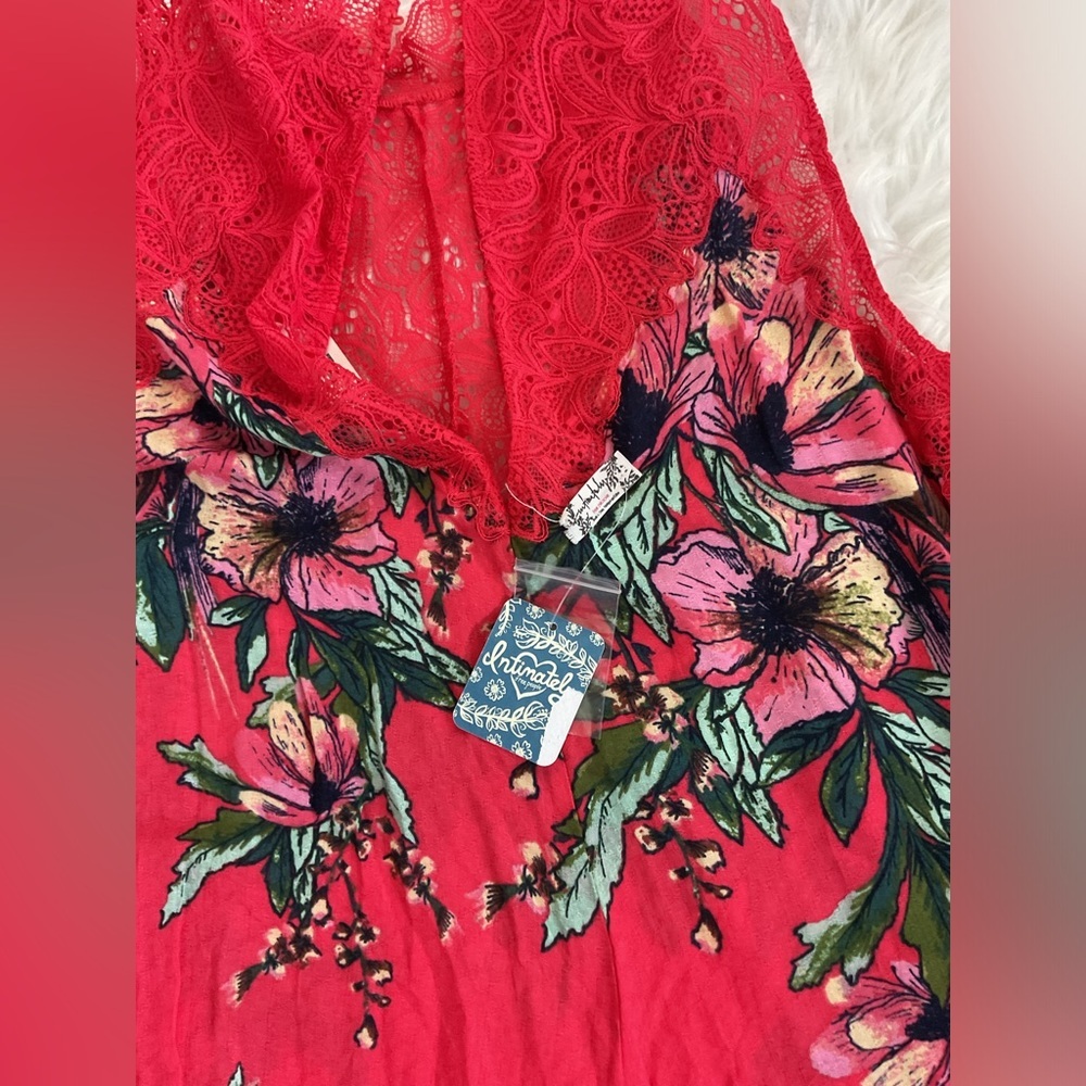 Free People Marsha Printed Slip Dress RED HOT COMBO - Picture 7 of 7